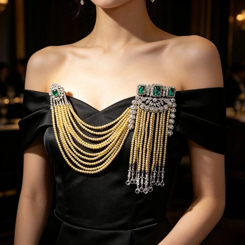 Spilla vintage abito perle