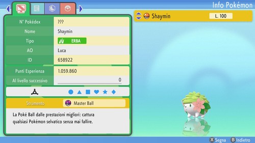 Shaymin 6iv masterball - shaymin,