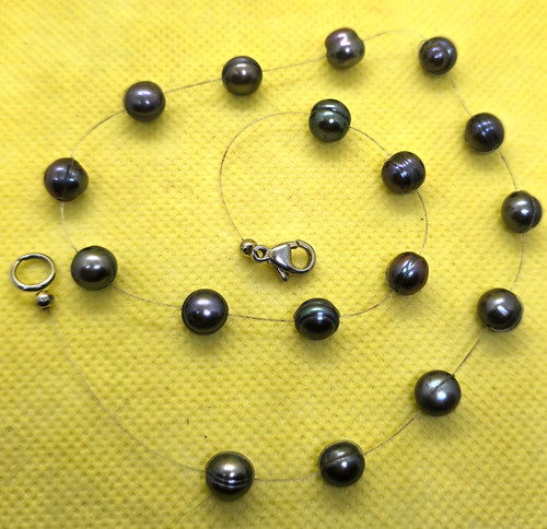 Collana perle cerchiate - collana, di