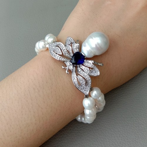 Bracciale zirconi perle