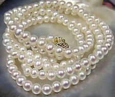Collana lunga 25" 7-8mm perle