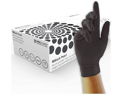 Guanti nitrile nero perlato - guanti,