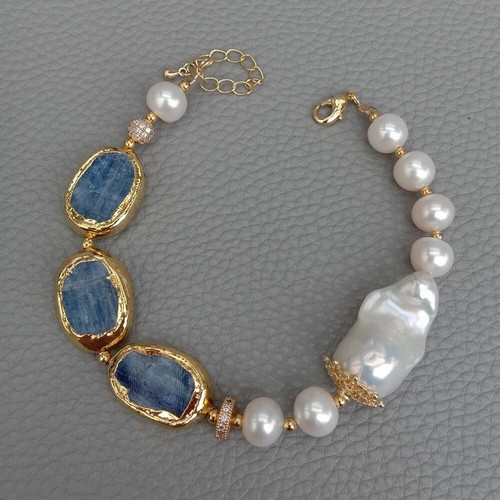 Bracciale keshi perle cianite - keshi,